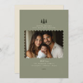 Sage Minimalist写真モダンクリスマスカード シーズンカード (正面/裏面)