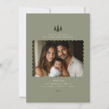 Sage Minimalist写真モダンクリスマスカード