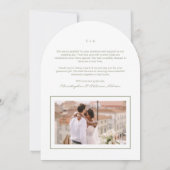 Sage Minimalist写真結婚のサンキューカード 招待状 (裏面)