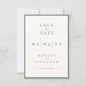 Sage Minimalist日付カードの保存 セーブザデート (正面)