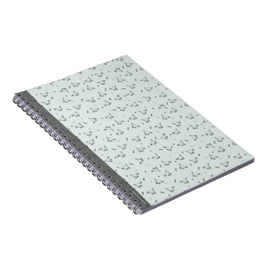 Sage Minimalist Cat Line Art Notebook ノートブック (右側)