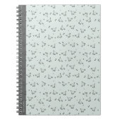 Sage Minimalist Cat Line Art Notebook ノートブック (正面)