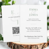 Sage Minimalist Wedding Invitation | QRコード 招待状