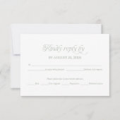 Sage Minimalist Wedding RSVP Elegant Reply Card (正面)