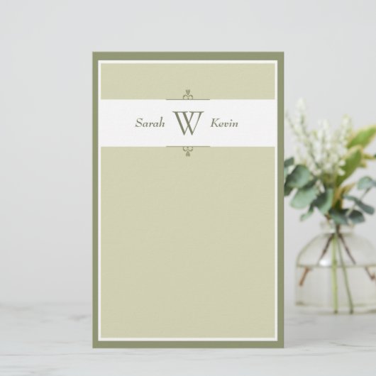Sage Monogram文具 便箋 (スタンド正面)