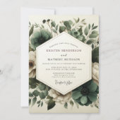 Sage Moody Anemone Wedding 招待状 (正面)