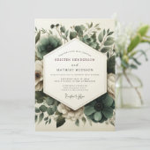 Sage Moody Anemone Wedding 招待状 (スタンド正面)
