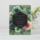 Sage Moody Botanical Wedding 招待状 (スタンド正面)