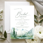 Sage Mountain Forest Rustic Bridal Shower 招待状
