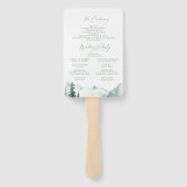 Sage Mountain Forest Rustic Wedding Programs ハンドファン (裏面)