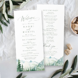 Sage Mountain Forest Rustic Wedding Programs メニュー