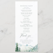 Sage Mountain Forest Rustic Wedding Programs メニュー (裏面)