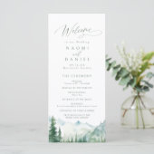 Sage Mountain Forest Rustic Wedding Programs メニュー (スタンド正面)
