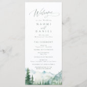 Sage Mountain Forest Rustic Wedding Programs メニュー (正面)