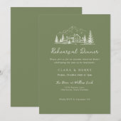 Sage Mountain Wedding Rehearsal Dinner Invitation 招待状 (正面/裏面)
