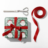 Sage Mr. & Mrs. Claus Christmas Wrapping Paper  ラッピングペーパー