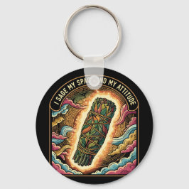 Sage My Space and My Attitude Smudging Cleansing A キーホルダー