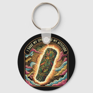 Sage My Space and My Attitude Smudging Cleansing A キーホルダー