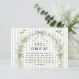 Sage Nesting Party Baby Shower Books for Baby エンクロージャーカード