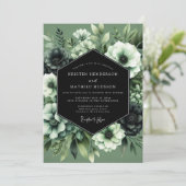 Sage Nocturnal Bloom Wedding 招待状 (スタンド正面)