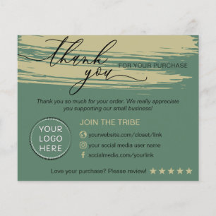 Sage Ocher Online Store Small Business Thank you チラシ