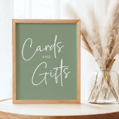 Sage Ohモダンベビーシンプルシャワーカードとギフト ポスター