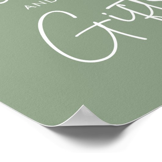 Sage Ohモダンベビーシンプルシャワーカードとギフト ポスター (角)