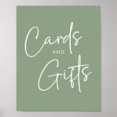 Sage Ohモダンベビーシンプルシャワーカードとギフト ポスター (正面)