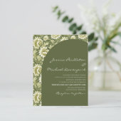 Sage Olive Green Botanical Arch Script Wedding 招待状 (スタンド正面)