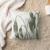 Sage Olive Green Botanical Greenery Leaves クッション (ブランケット)