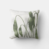 Sage Olive Green Botanical Greenery Leaves クッション (正面)