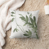 Sage Olive Green Botanical Herb Leaves クッション (ブランケット)