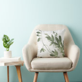 Sage Olive Green Botanical Herb Leaves クッション (椅子)