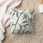 Sage Olive Green Botanical Stems and Leaves クッション (ブランケット)