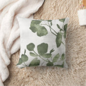 Sage Olive Green Botanical Tree Leaves クッション (ブランケット)