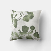 Sage Olive Green Botanical Tree Leaves クッション (裏面)