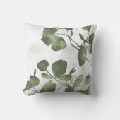 Sage Olive Green Botanical Tree Leaves クッション (正面)