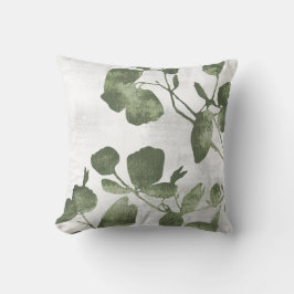 Sage Olive Green Botanical Tree Leaves クッション