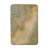 Sage Olive Green Mustard Yellow Print バスマット (正面縦)