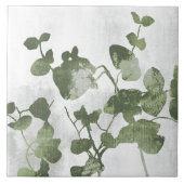 Sage Olive Green Painterly Botanical Art 01 タイル (正面)