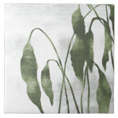 Sage Olive Green Painterly Botanical Art 03 タイル (正面)
