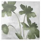 Sage Olive Green Painterly Botanical Art 07 タイル (正面)
