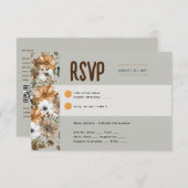 Sage Olive RSVPに一致する素朴秋招待状 出欠カード (正面/裏面)