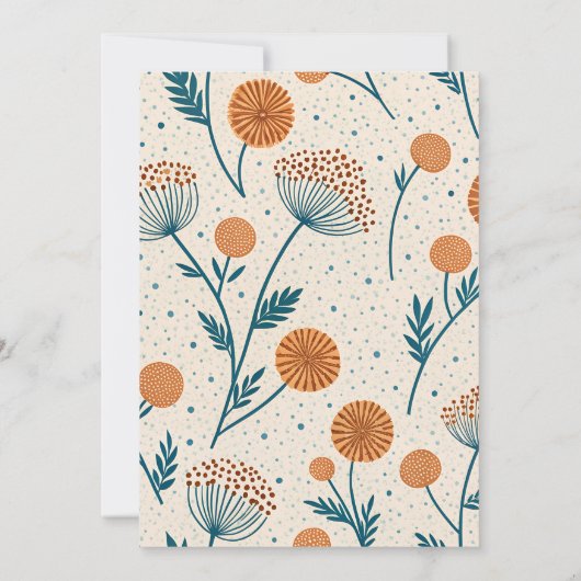 Sage Orange Botanical Baby Shower 招待状 (裏面)