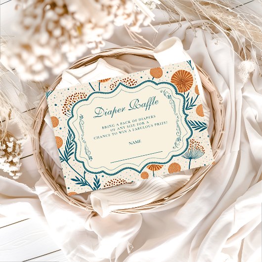 Sage Orange Botanical Diapper Raffle エンクロージャーカード