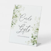 Sage Organic Greenery Cards & Gifts Wedding Table 台座サイン (正面)