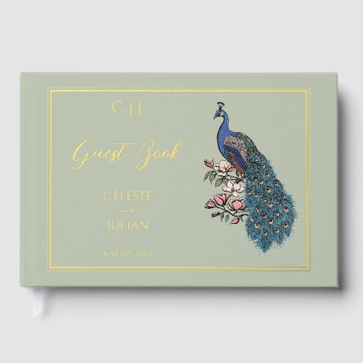 Sage Peacockエレガントフォトズ結婚ゲストブック ゲストブック (正面)