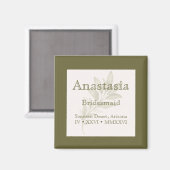 Sage Personalized Bridesmaid Name Magnet マグネット (正面/裏面)