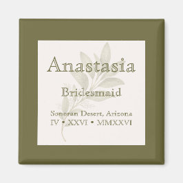 Sage Personalized Bridesmaid Name Magnet マグネット