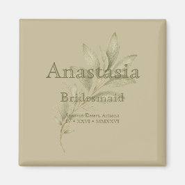 Sage Personalized Bridesmaid Shot Glass マグネット